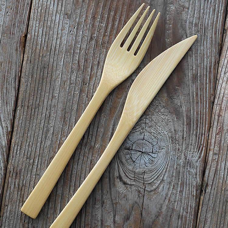 極上竹ナイフと 極上竹フォークのセット （名入れ/刻印） : 虎斑竹専門