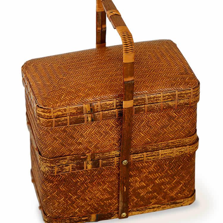 竹清作 一点限り】 渡辺竹清作 六角宝石箱 カタツムリ | 虎斑竹専門店 竹虎