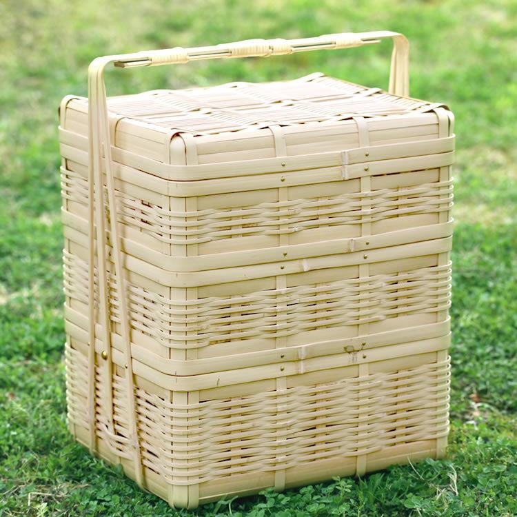 竹製ピクニックバスケット 楽天市場】白竹ピクニックバスケット(大)竹かごは蒸れずにおい