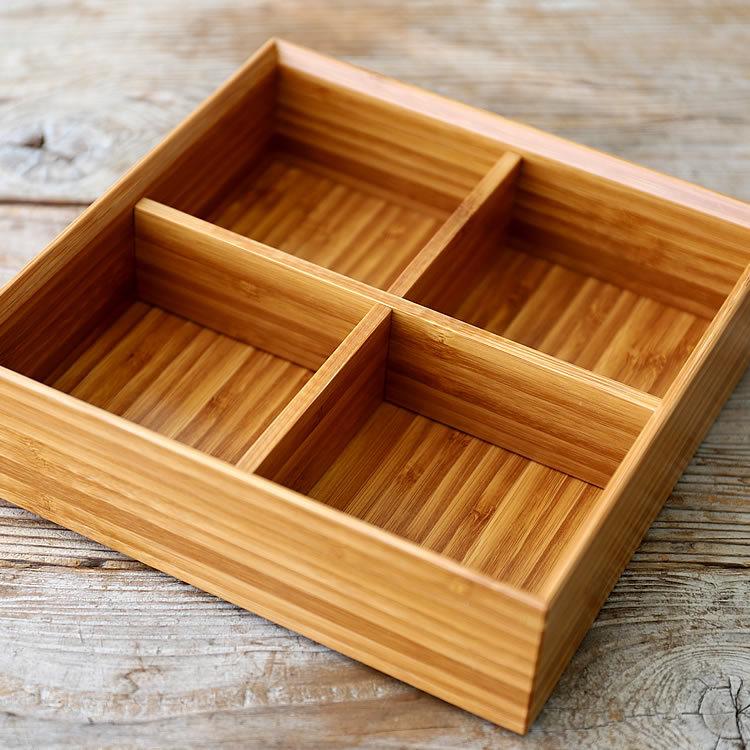 竹二段重箱（十文字型仕切り） : 虎斑竹専門店 竹虎 - 通販 - Yahoo