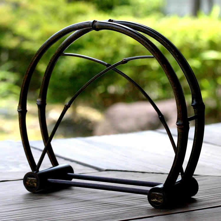 風鈴 黒竹製スタンド付き①