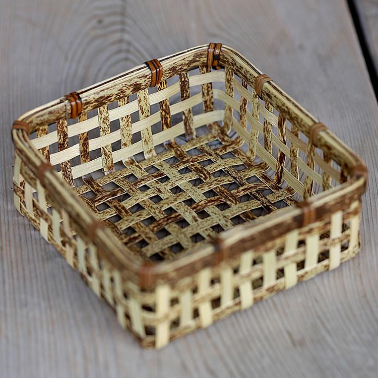 虎竹スクエアバスケット（四角） : 虎斑竹専門店 竹虎 - 通販 - Yahoo