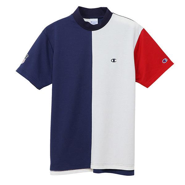 人気満点 チャンピオン ゴルフ メンズ シャツ 半袖 ハイネック モックネック Tシャツ ストレッチ Uvカット ロゴ 紺 ネイビー Navy トリコロール 春 夏 C3 Tg304 Champion New限定品 Www Muslimaidusa Org