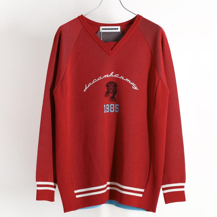 DECEMBERMAY ゴルフ　ニット　Vネック　M ディセンバーメイ ゴルフ Vネック ニット メンズ セーター 軽量 薄手