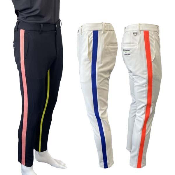 ディセンバーメイ ゴルフ パンツ ズボン メンズ ゴルフウェア ズボン サイドライン ストレッチ 黒 パンツ 白 白