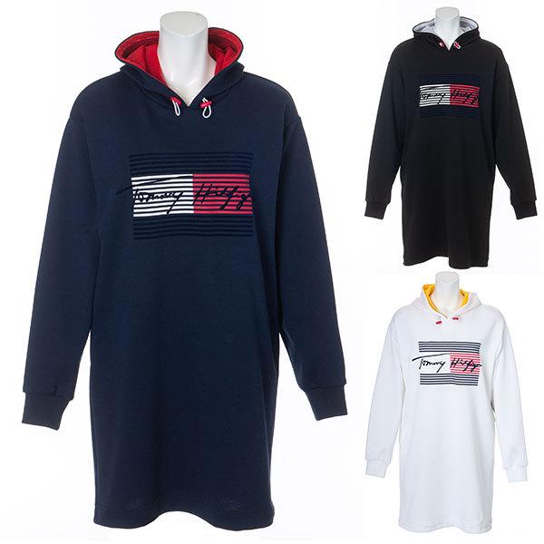 トミーヒルフィガー ゴルフ ワンピース 長袖 レディース スウェットワンピース スウェット フード お得セット 吸水速乾 白 Thla164 Golf Uvカット Tommy Hilfiger 紺 黒