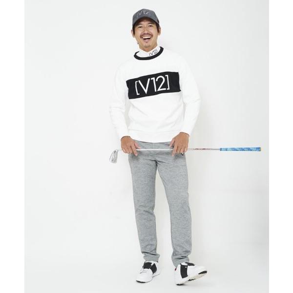 V12 ゴルフ スウェット トレーナー メンズ 裏起毛 保温 無地 長袖  