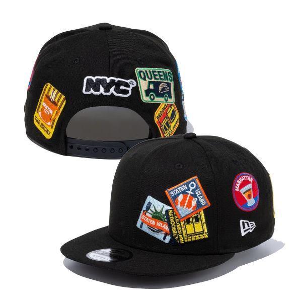 ニューエラ キャップ メンズ レディース 帽子 Nyc ステッカー 9fifty 黒 ブラック New Era シール フラットバイザー サイズ調節 スナップバック キャップ サイズ S M Www Swagpur Com