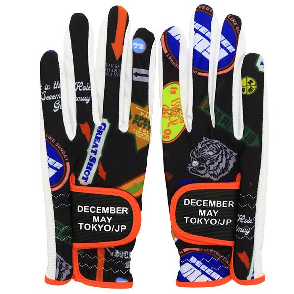 ディセンバーメイ ゴルフ グローブ レディース 両手用 全天候 総柄 手袋 ゴルフグローブ ブランド レア 3-999-6003 DECEMBERMAY TOKYO ディセンバーメイ ゴルフ グローブ レディース 両手用 全天候 総柄