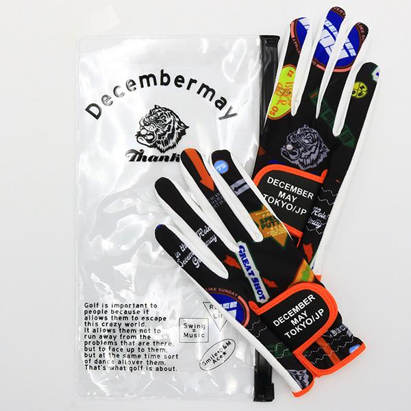 ディセンバーメイ ゴルフ グローブ レディース 両手用 全天候 総柄 手袋 ゴルフグローブ ブランド レア 3-999-6003 DECEMBERMAY TOKYO ディセンバーメイ ゴルフ グローブ レディース 両手用 全天候 総柄