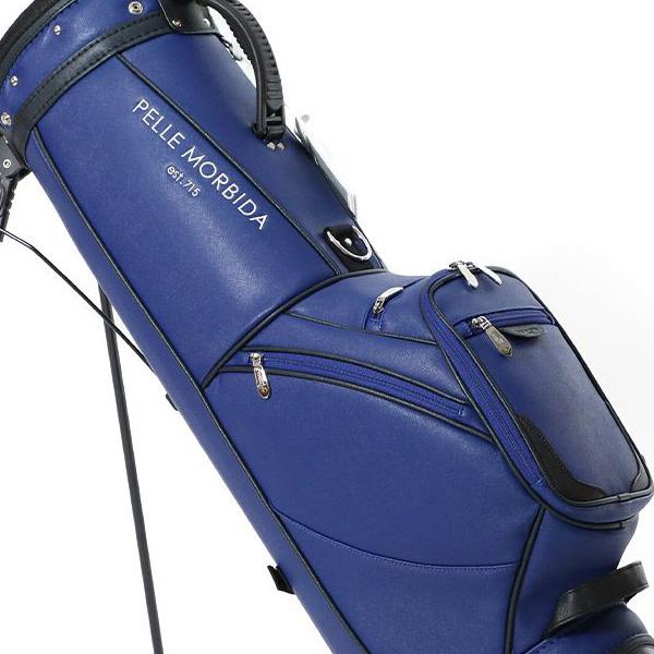 PELLE MORBIDA セルフスタンドキャディバッグ ネイビー　新品 PELLE MORBIDA（ペッレ モルビダ） ゴルフ キャディバッグ スタンド