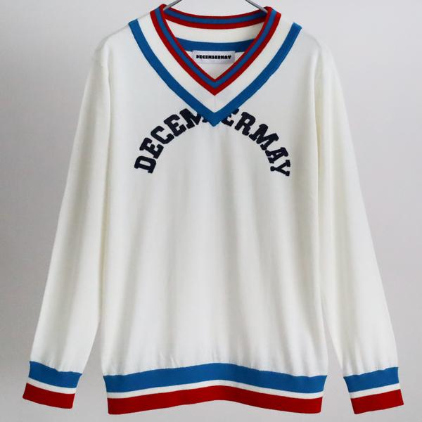 ディセンバーメイ ゴルフ Vネック セーター メンズ ニット 長袖 薄手