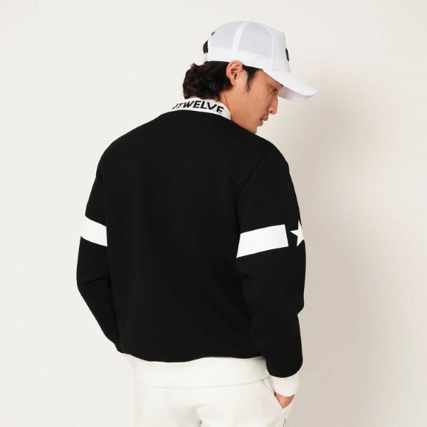 期間セール ！ V12 ゴルフ スウェット メンズ 長袖 トレーナー モックネック ゴルフウェア 黒 白 青 無地 星 春 秋 冬 ブランド ロゴ V122221-SW14M 【J2099755854】(13750円)