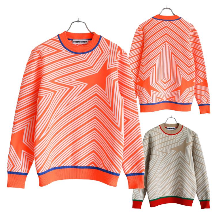 ディセンバーメイ ゴルフ ニット メンズ 長袖 セーター 保温 温かい 軽量 ストレッチ ミドル丈 モックネック 総柄 星柄 春 秋冬 ゴルフウェア ブランド ロゴ DECEMBERMAY 1-212-1030 ディセンバーメイ ゴルフ ニット メンズ 長袖 セーター 保温 軽量