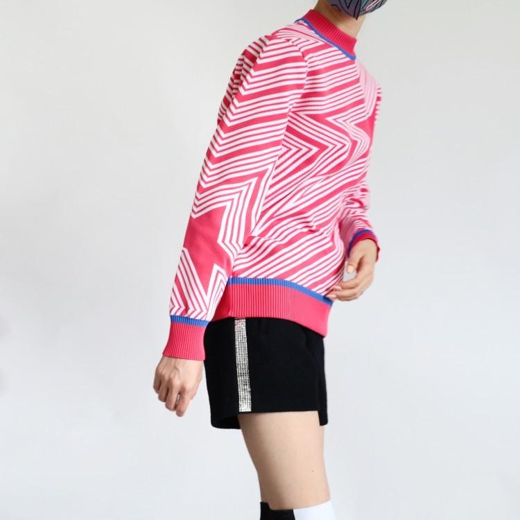 ディセンバーメイ ゴルフ ニット レディース 長袖 セーター 保温 温かい 軽量 ストレッチ ミドル丈 モックネック 総柄 星柄 春 秋冬 ゴルフウェア ブランド ロゴ DECEMBERMAY 2-212-1030 ディセンバーメイ ゴルフ ニット レディース 長袖 セーター 保温 軽量