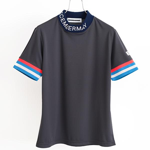 DECEMBERMAY ゴルフウェア モックネックシャツ 総柄ディッセンバーメイ ディセンバーメイ ゴルフ モックシャツ メンズ モックネック 半袖