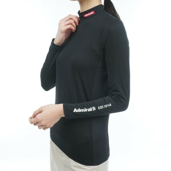 Admiral ゴルフ　Uネック　長袖　インナー　ブラック　レディース　Lサイズ Admiral Golf（アドミラルゴルフ） インナーシャツ レディース 長袖