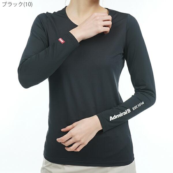 Admiral ゴルフ　Uネック　長袖　インナー　ブラック　レディース　Lサイズ Admiral ゴルフ Uネック 長袖 インナー ブラック レディース Lサイズ