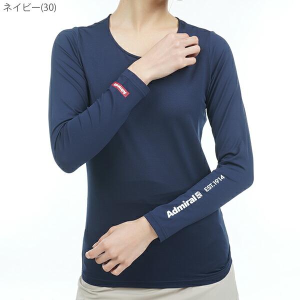 Admiral ゴルフ　Uネック　長袖　インナー　ブラック　レディース　Lサイズ Admiral Golf（アドミラルゴルフ） インナーシャツ レディース 長袖 U