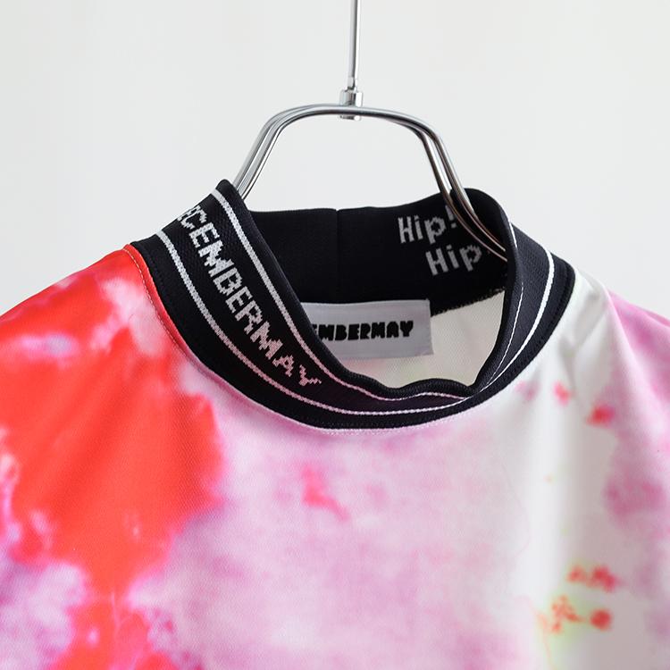 ディセンバーメイ ゴルフ モックシャツ レディース 半袖 ハイネック 接触冷感 UVカット タイダイ柄 春 夏 秋 ゴルフウェア ブランド 2-305-0114 ディセンバーメイ ゴルフ モックシャツ レディース 半袖 ハイネック