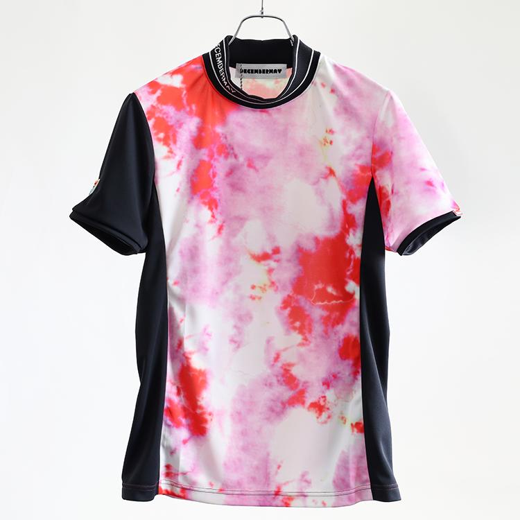 ディセンバーメイ ゴルフ モックシャツ メンズ 半袖 ハイネック 接触冷感 UVカット タイダイ柄 春 夏 秋 ゴルフウェア ブランド 1-305-0114 ディセンバーメイ ゴルフ モックシャツ メンズ 半袖 ハイネック 接触冷