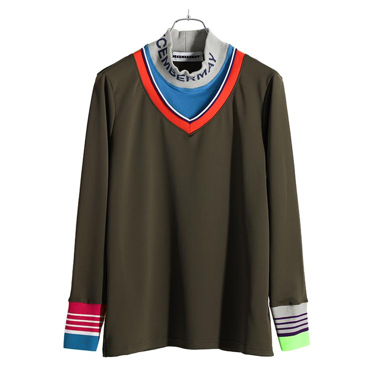 ディセンバーメイ ゴルフ モックシャツ メンズ 長袖 ハイネック 吸水速