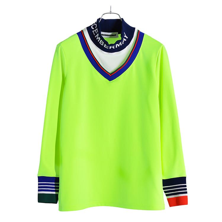 ディセンバーメイ ゴルフ モックシャツ メンズ 長袖 ハイネック 吸水速