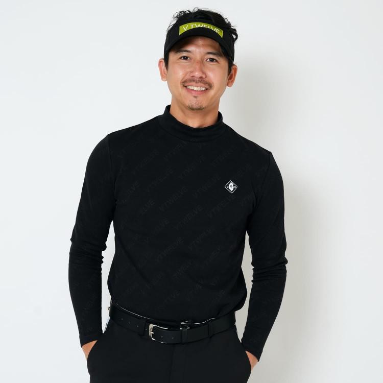 V12 長袖 モックネック ハイネックシャツ メンズ ゴルフウェア V12 ゴルフ モックシャツ メンズ 長袖 ハイネック 吸汗速乾