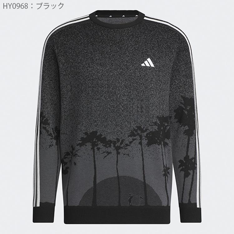 アディダス ゴルフ セーター メンズ 長袖 ニット クルーネック ジャカード ゴルフウェア ブランド 総柄 秋 冬 MKR98 adidas golf｜takeuchi-golf｜03