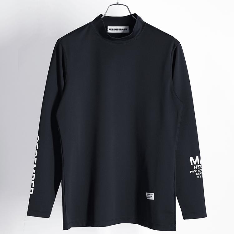 極美品✨ ディセンバーメイ モックネックシャツ 裏起毛 保温 吸湿速乾 防寒 ディセンバーメイ ゴルフ モックシャツ メンズ 長袖 ハイネック 裏起毛