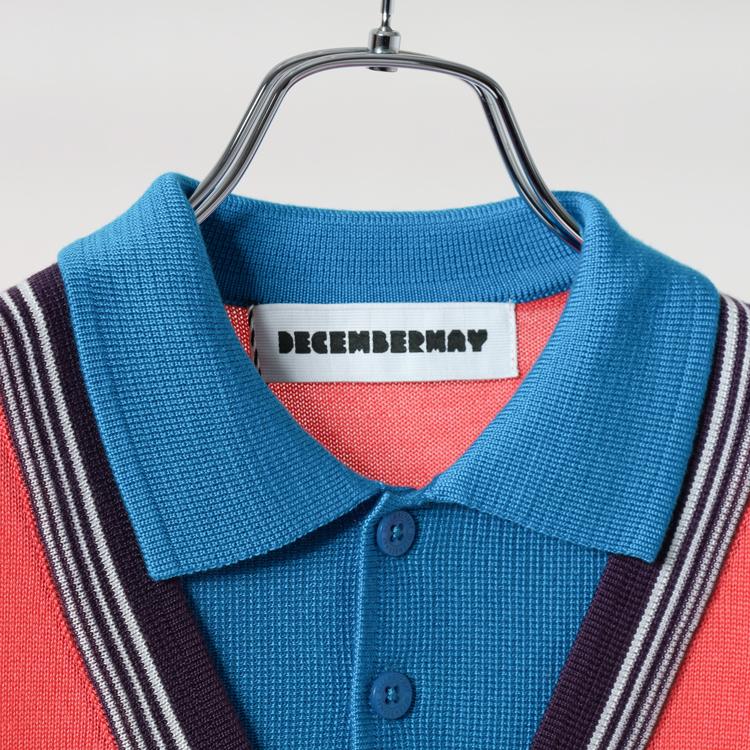 ディセンバーメイ ゴルフ ニットポロ メンズ レイヤード 長袖 セーター
