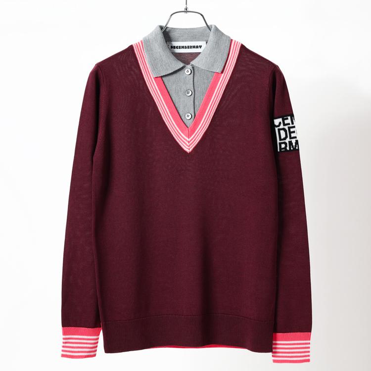 DECEMBERMAY レイヤード　ニットポロ DECEMBERMAY レイヤード ニットポロ