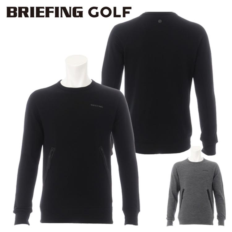 ブリーフィング ゴルフ クルーネック メンズ トレーナー トップス 長袖 ウール 温度調節 吸湿 ブランド 無地 ロゴ BRG233M09 BRIEFING GOLF BRIEFING GOLF（ブリーフィングゴルフ） ブリーフィング ゴルフ クルー