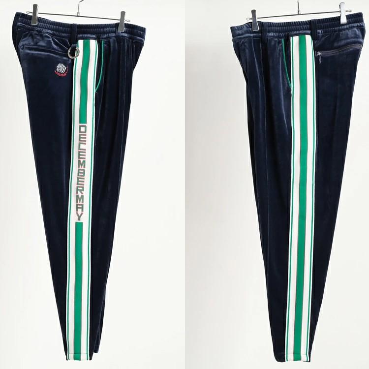 ディセンバーメイ ゴルフ パンツ メンズ ベロア ロゴライン ストレッチ