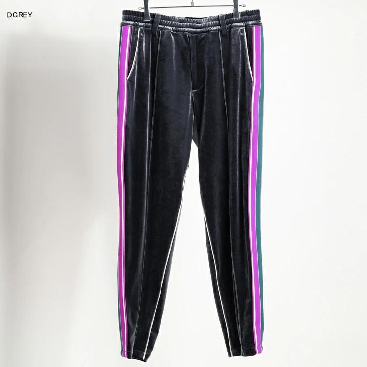 ディセンバーメイ ゴルフ パンツ メンズ ベロア ロゴライン ストレッチ