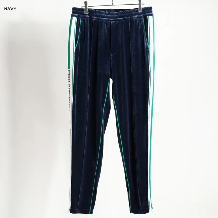 ディセンバーメイ　パンツ　美品　ストレッチ　サイズL ディセンバーメイ ゴルフ パンツ メンズ ベロア ロゴライン ストレッチ