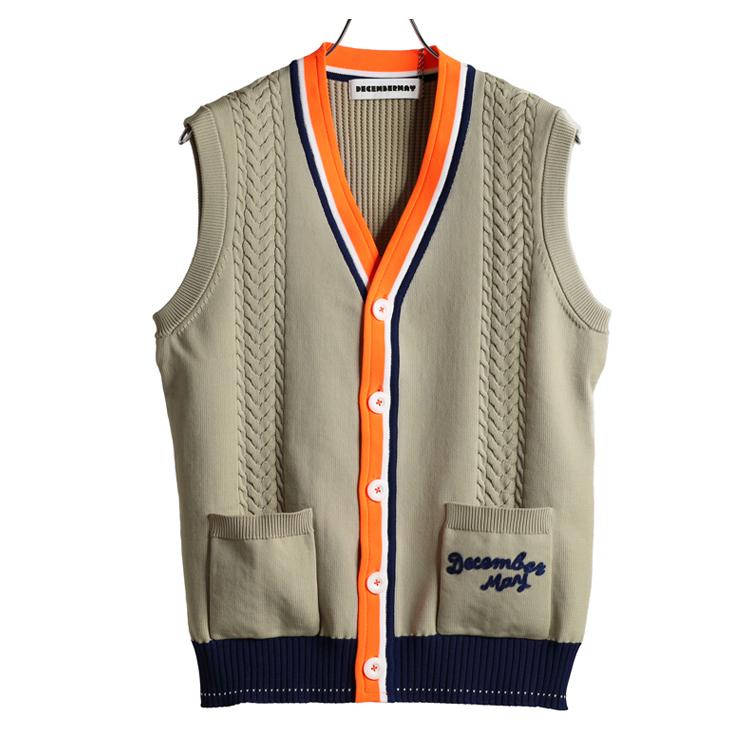 ディセンバーメイ ゴルフ ベスト メンズ  Vネック ニットベスト ニット  前開き 速乾 吸湿発熱 軽量 秋 冬 ブランド 1-312-1006 DECEMBERMAY ディセンバーメイ ゴルフ ベスト メンズ Vネック ニットベスト ニット