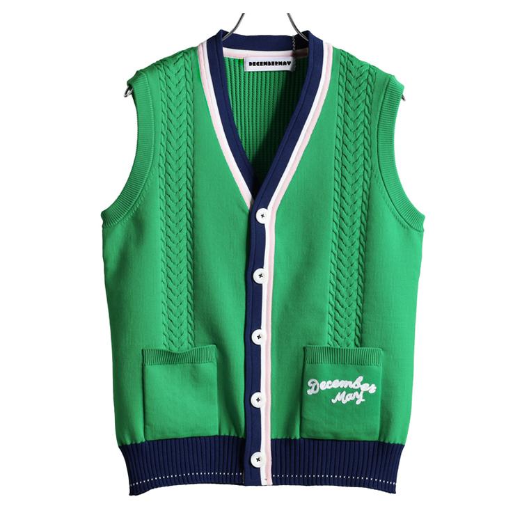 ディセンバーメイ ゴルフ ベスト メンズ Vネック ニットベスト ニット