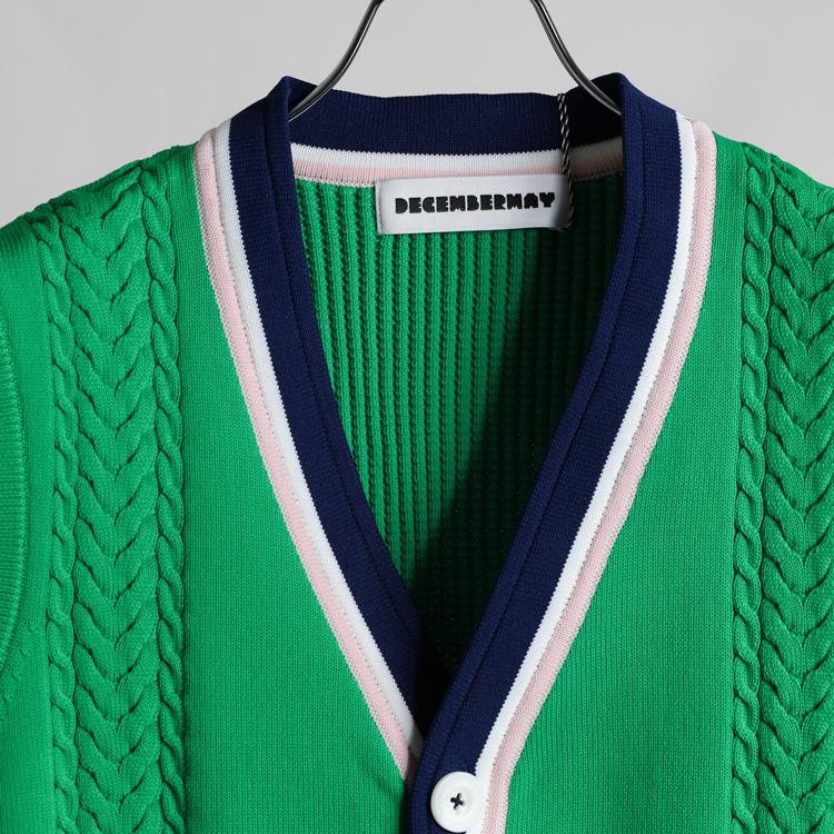 ディセンバーメイ ゴルフ ベスト メンズ Vネック ニットベスト ニット
