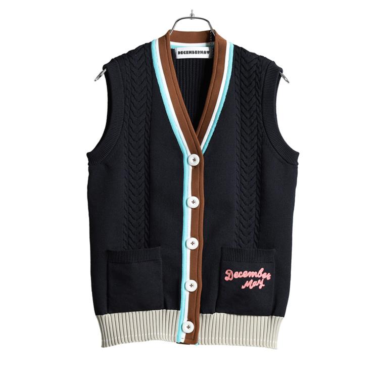 ディセンバーメイ ゴルフ ベスト レディース  Vネック ニットベスト ニット  前開き 速乾 吸湿発熱 軽量 秋 冬 ブランド 2-312-1006 DECEMBERMAY ディセンバーメイ ゴルフ ベスト レディース Vネック ニットベスト