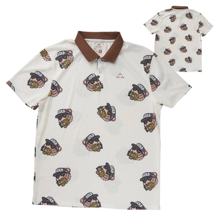 バーズオブコンドル ゴルフ ポロシャツ メンズ 半袖 シャツ ゴルフウェア コラボ 吸湿速乾性 ブランド 春 夏 総柄 BIRDS OF CONDOR TEMC3FW PL23106 BIRDS OF CONDOR（バーズオブコンドル） ゴルフ ポロシャツ メンズ