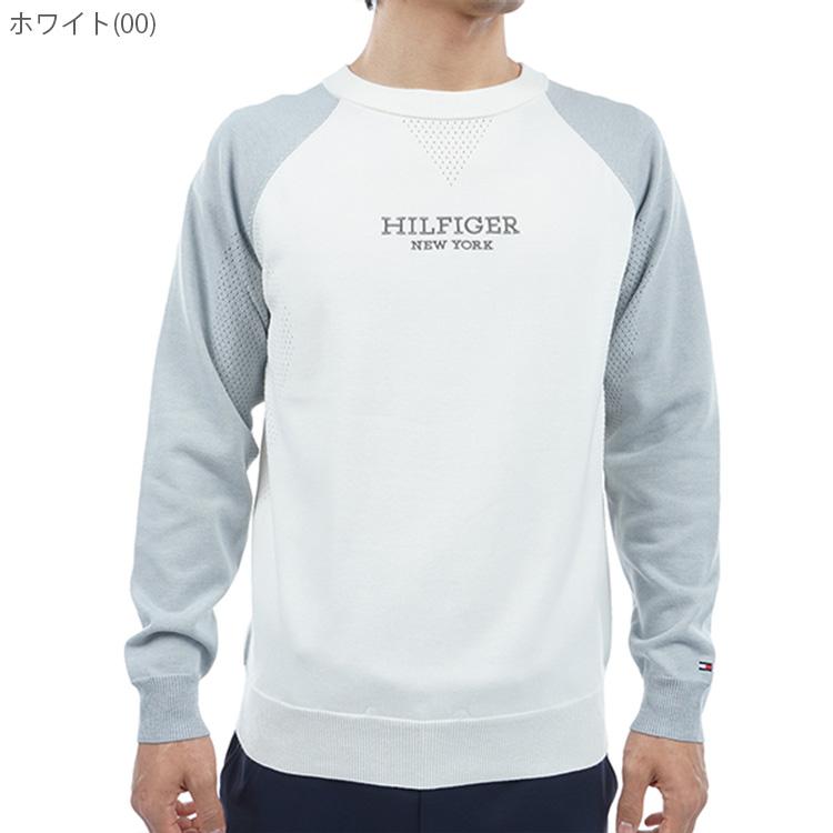 トミーヒルフィガー ゴルフ セーター メンズ 長袖 ニット クルーネック ストレッチ ゴルフウェア ブランド 無地 秋 冬 THMA401 TOMMY HILFIGER GOLF（トミー ヒルフィガー ゴルフ） トミー