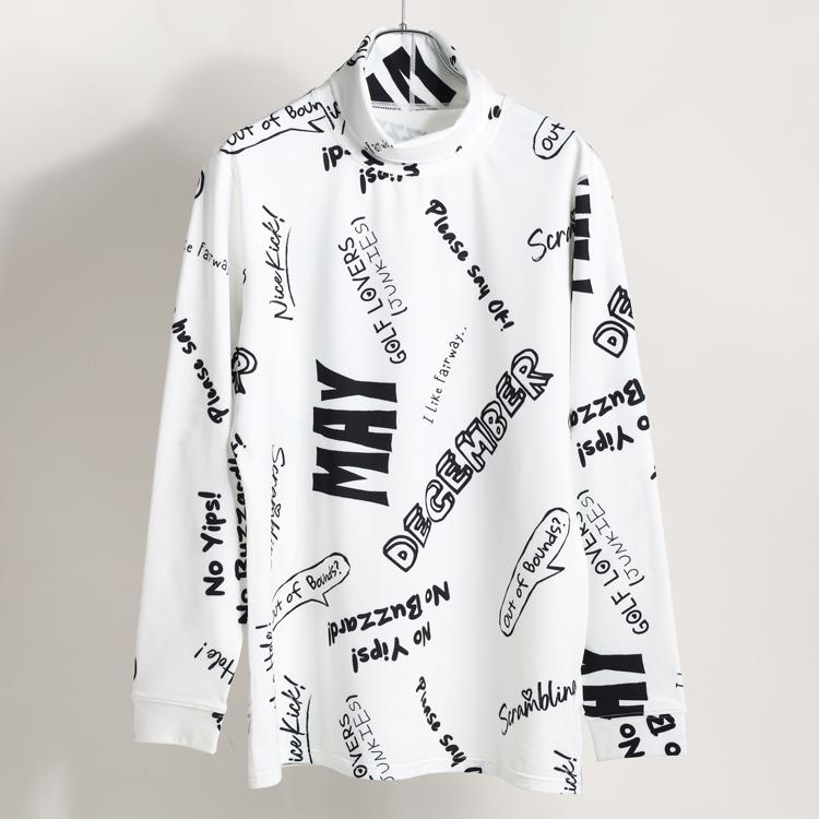 ディセンバーメイ　ゴルフウェア　メンズ　長袖シャツ　Lサイズ　トレーナー ディセンバーメイ ゴルフ モックシャツ メンズ 長袖 ハイネック 裏起毛