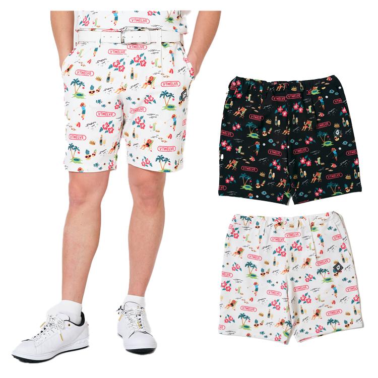 V12 ゴルフ ショートパンツ メンズ レインコラボ LEON ストレッチ  