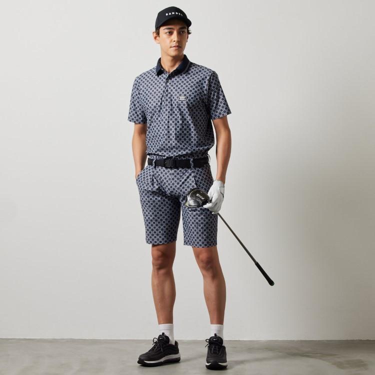 バンデル BANDEL GOLFメンズ半袖ストレッチ UVカット 接触冷感 Ｌ BANDEL（バンデル） ゴルフ ハーフパンツ メンズ 5分丈 短パン