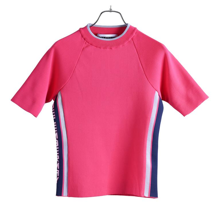 ディセンバーメイ ゴルフ サマーニット レディース 半袖 クルーネック ニット 吸水速乾 ストレッチ 軽量 薄手 サイドライン 無地 ゴルフウェア ブランド DECEMBERMAY 2-405-1026 ディセンバーメイ ゴルフ サマーニット レディース 半袖 クルーネック