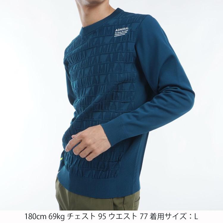 アドミラルゴルフ セーター メンズ 長袖 クルーネック 静電気軽減 軽量