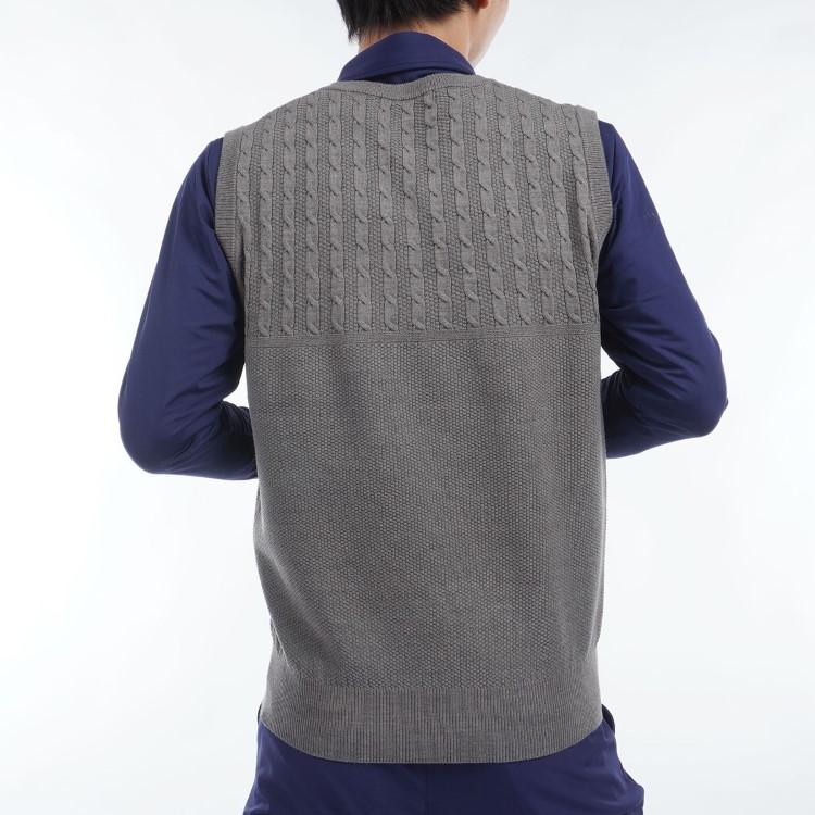 アドミラルゴルフ ベスト メンズ Vネック 静電気軽減 遠赤外線保温 軽量 ゴルフウェア ブランド ケーブル 秋 冬 ADMA471 Admiral golf Admiral Golf（アドミラルゴルフ） ベスト メンズ Vネック 静電気軽減