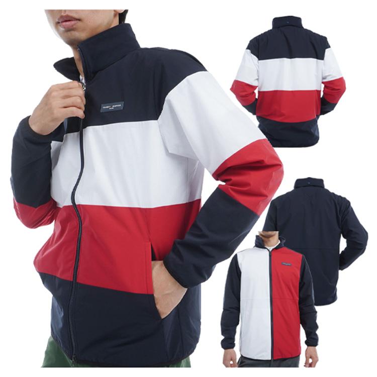 トミーヒルフィガー ゴルフ ジャケット メンズ フルジップ ウインドジャケット 長袖 撥水 ストレッチ 防風 ゴルフウェア ブランド 無地 春 秋 冬 THMA450 TOMMY HILFIGER GOLF（トミー ヒルフィガー ゴルフ） トミー