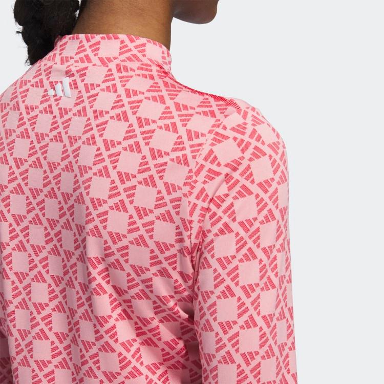 アディダス ゴルフ モックシャツ レディース 長袖 モックネック Tシャツ ヒートレディ ゴルフウェア 総柄 ジャガード ブランド 無地 春 夏 秋 JRY49 adidas golf adidas（アディダス） ゴルフ モックシャツ レディース 長袖 モック